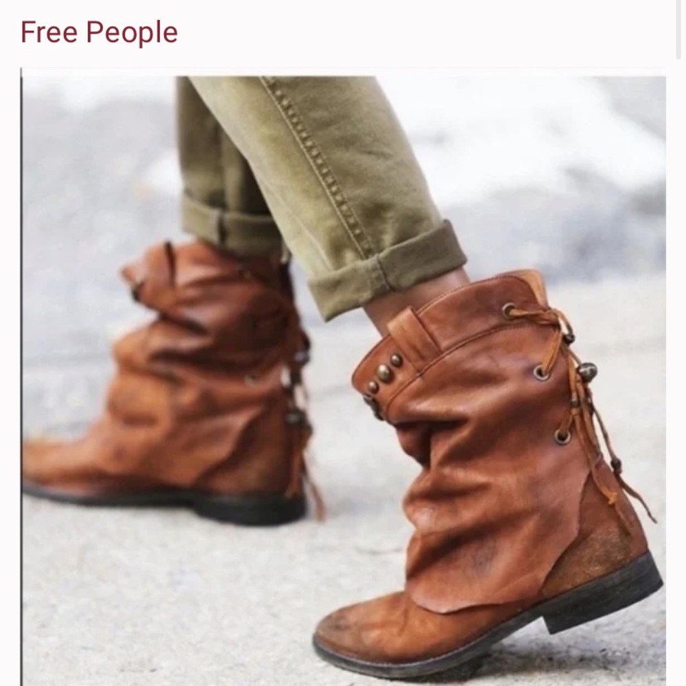 Free people Wayland leather pull over boots